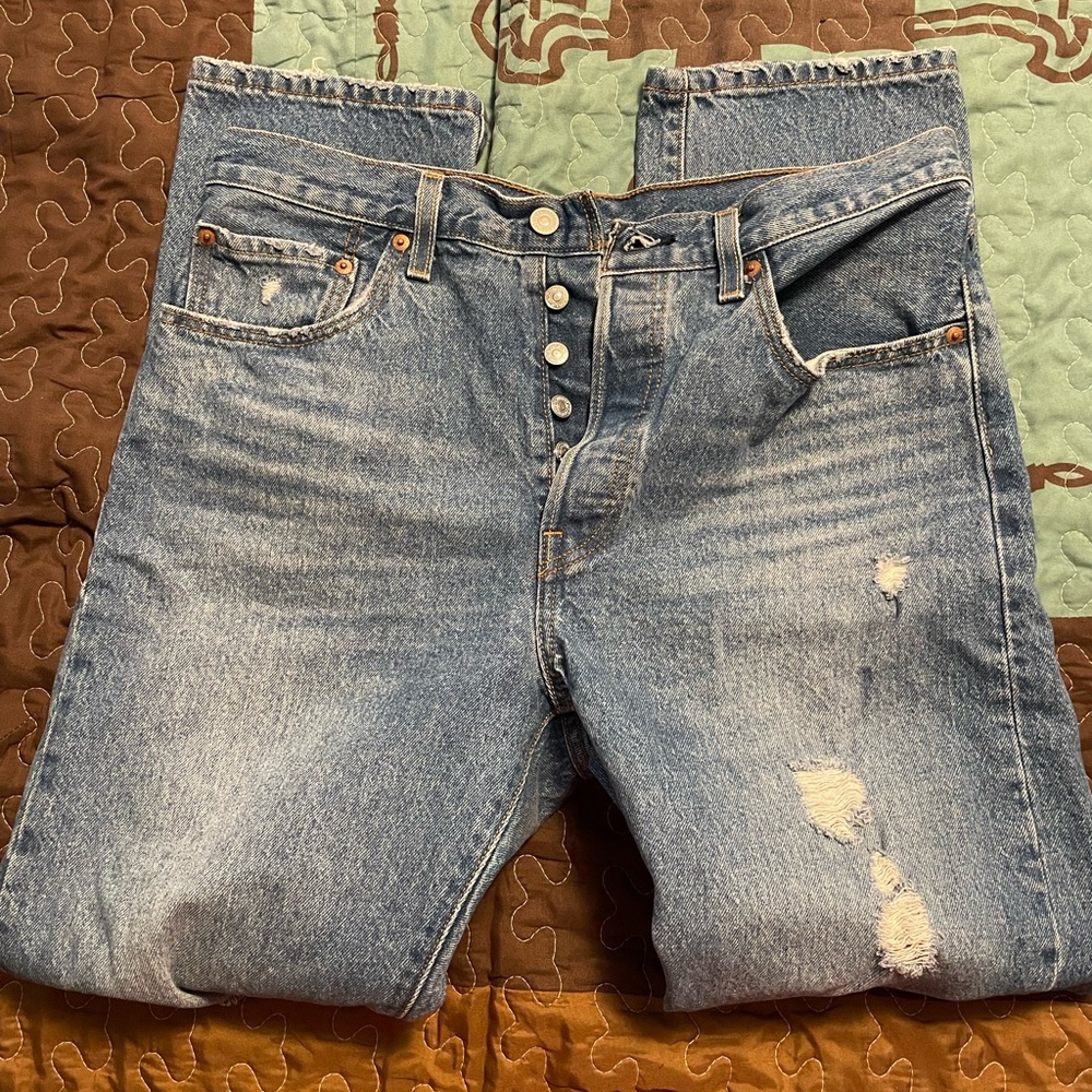 Signature by Levi Strauss Light Blue Distressed Skinny Jeans